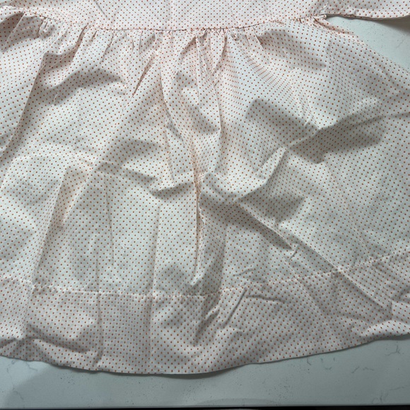 Vintage Swiss Dot Orange Polka Dot Textured Fabric Apron | Farmhouse Apron - Picture 5 of 6